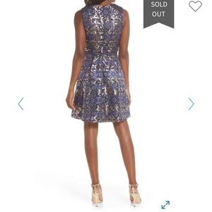 ✨Vince Camuto Metallic Jacquard Flare Dress👗